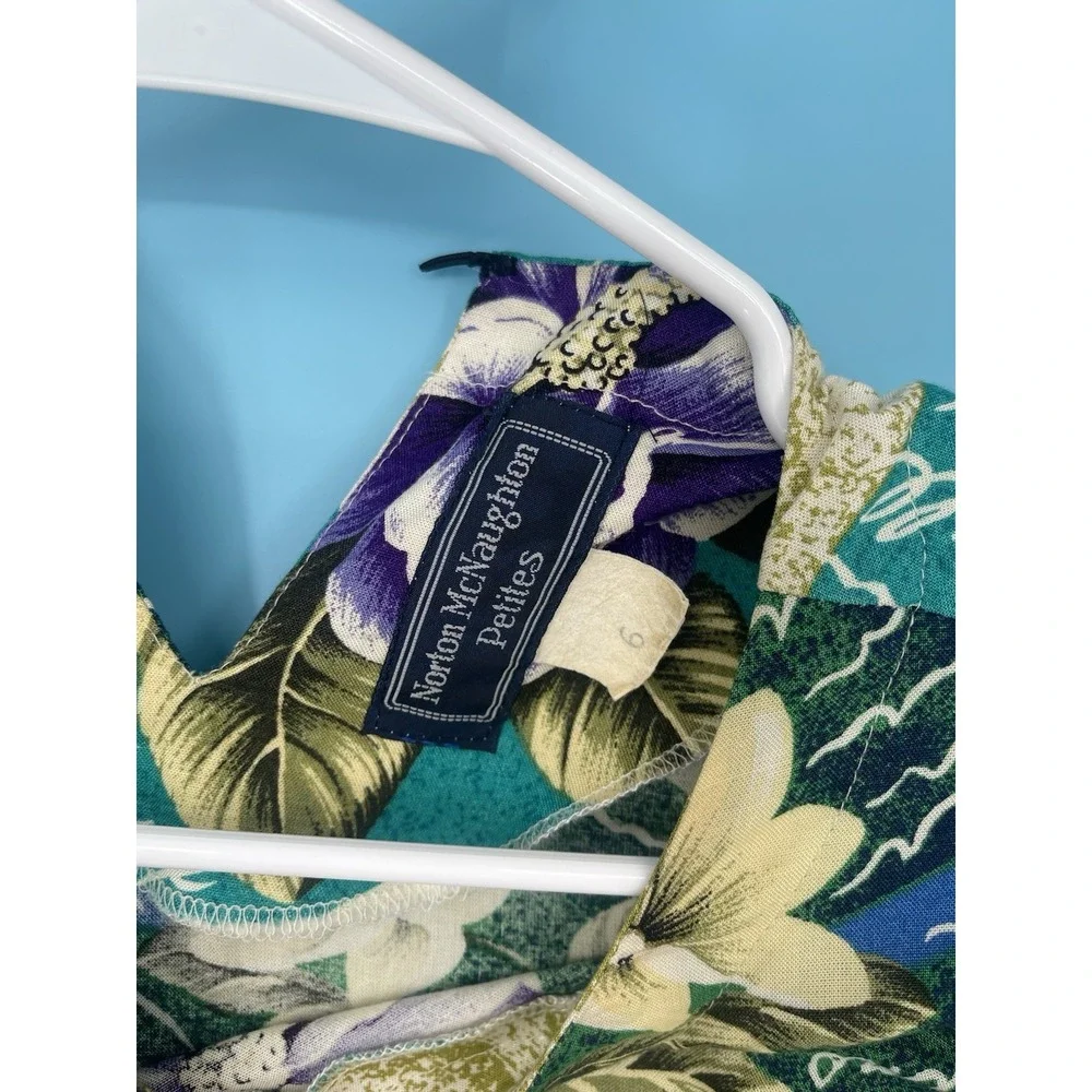 Vintage‎  Norton McNaughton Midi Skirt Set Sz P6 Pull On Tropical 80s